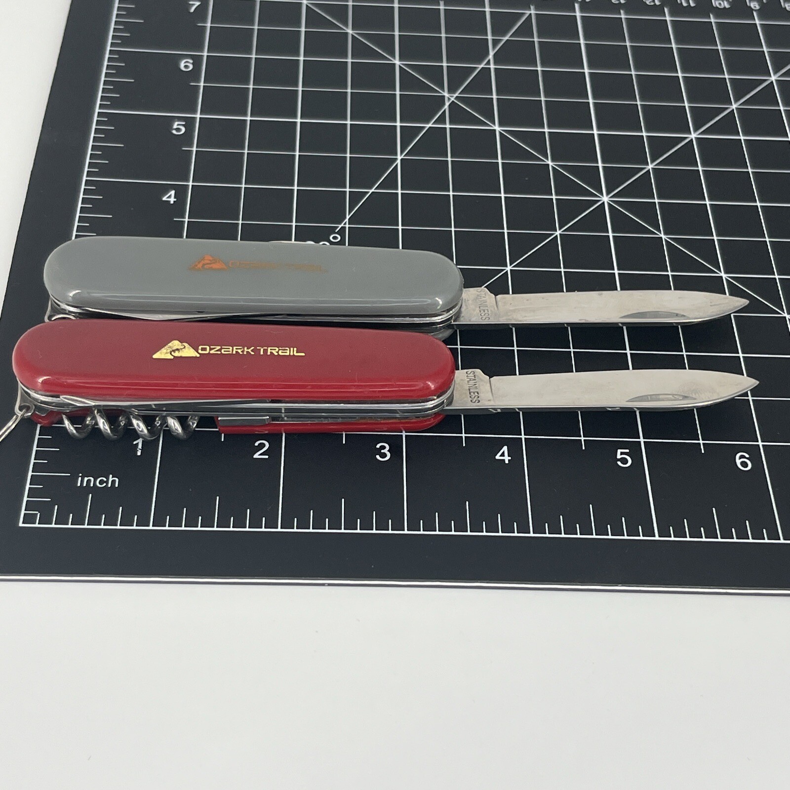 LOT OF 2 Ozark Trail Multi Tool 8-in-1 Pocket Knife – Red & Grey Color SAVE BIG!