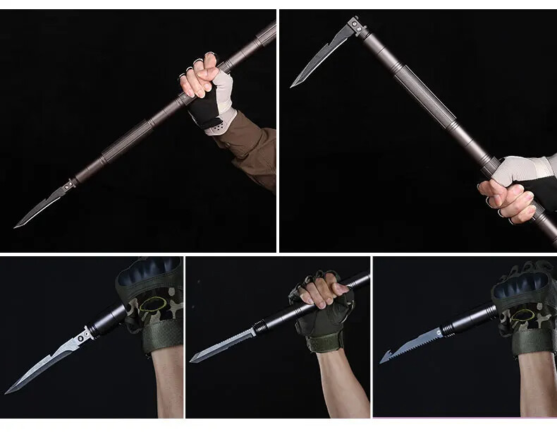 Survival Multi Purpose Kit Car Emergency Tool Set Shovel Knife Fishing Spear