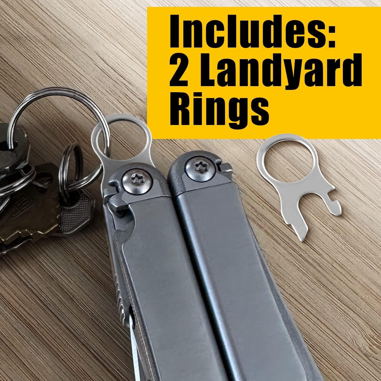 [2-Pack] 2 Quick Release Pocket Clips + 2 Lanyard Rings Compatible with Leatherm