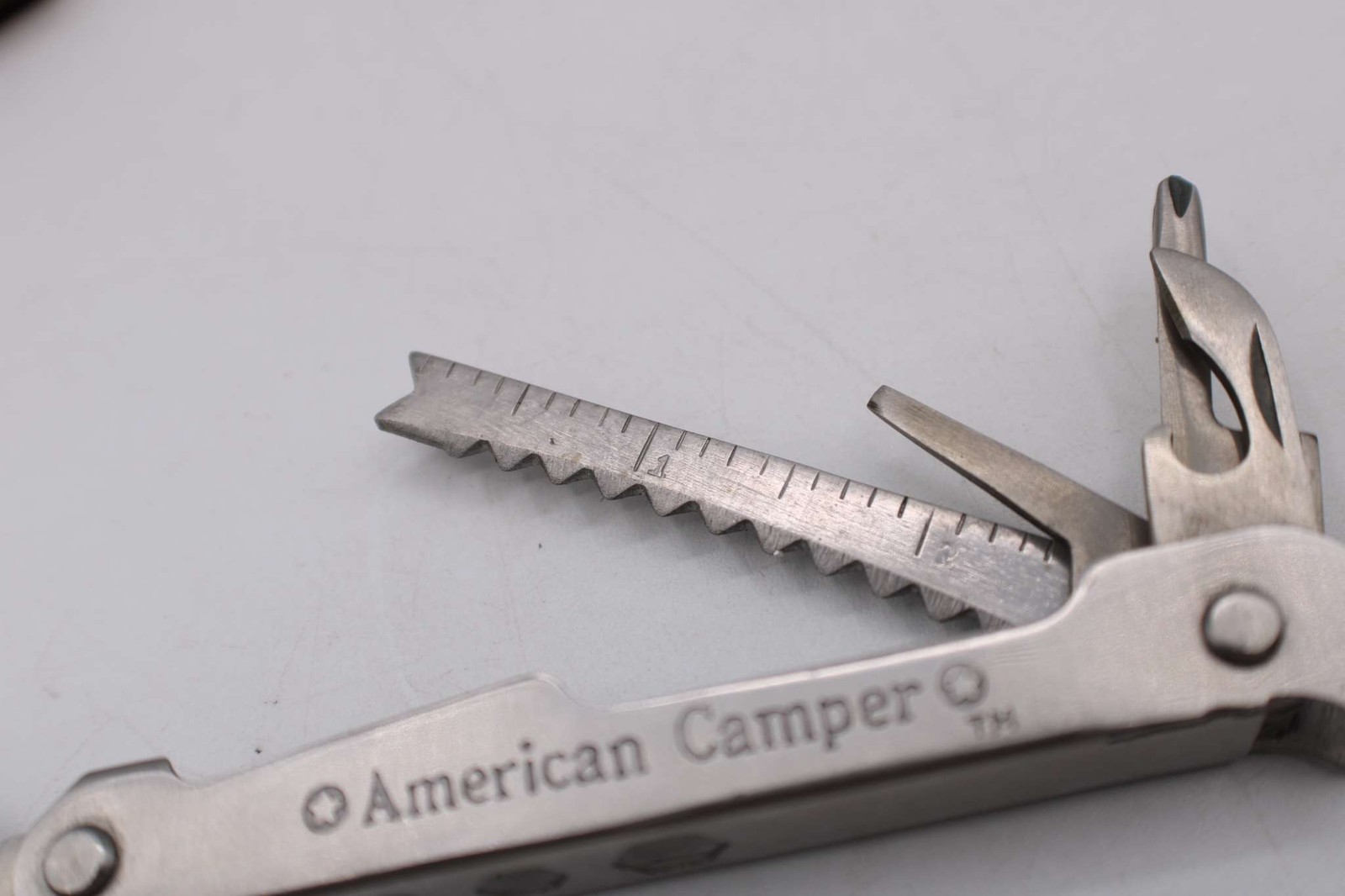 American Camper Multi-Tool Pliers Screwdriver Can Opener Leather Belt Case Inc