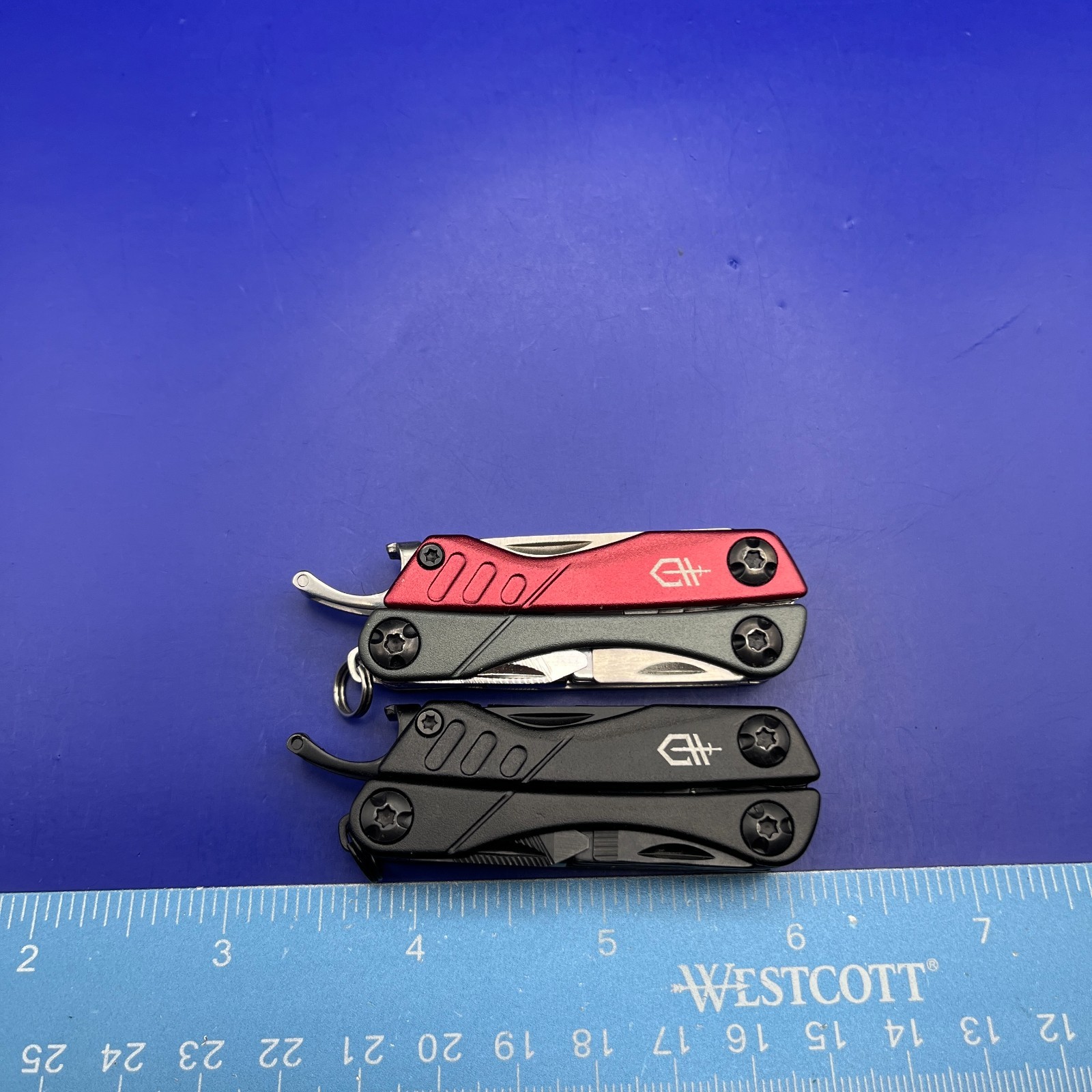 Lot of 2 Gerber Dime Multi-Tools Small Keychain Pliers Knife File Scissors