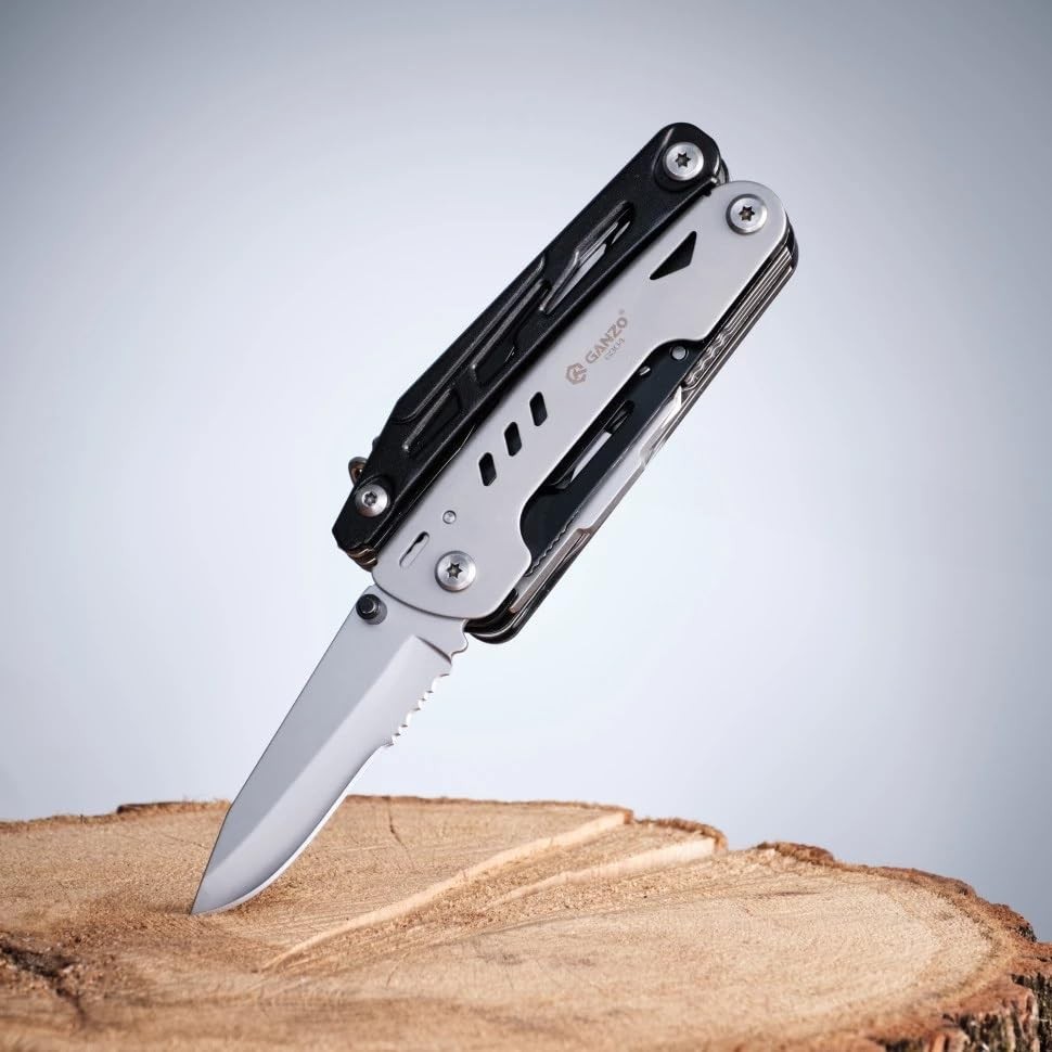 G304 Full-sized Multitool, 21-in-1 Stainless Steel Pocket Knife with Screwdri…