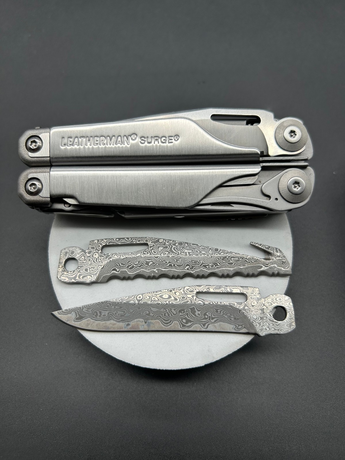 Leatherman SURGE VG10 Damascus Main +Saw Blade Set HRC60+ Razor Sharp Upgrade