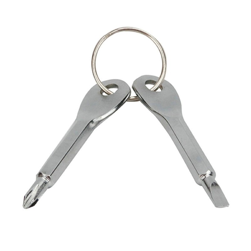 Keychain Screwdriver Men Gifts Tool Stocking Stuffers Portable for Key Shaped Ga