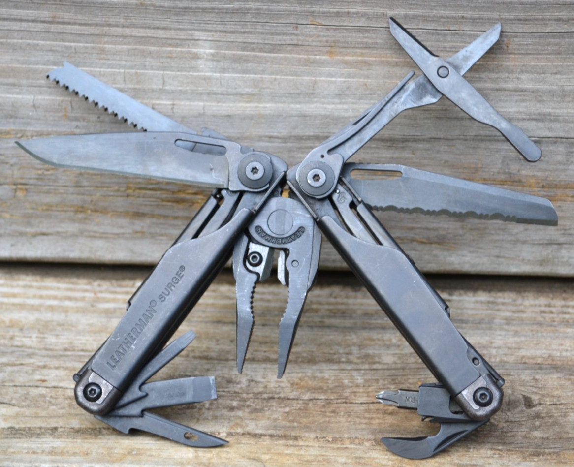 Leatherman Surge Black Oxide Stainless Multi-Tool Knife & Scissors With Sheath