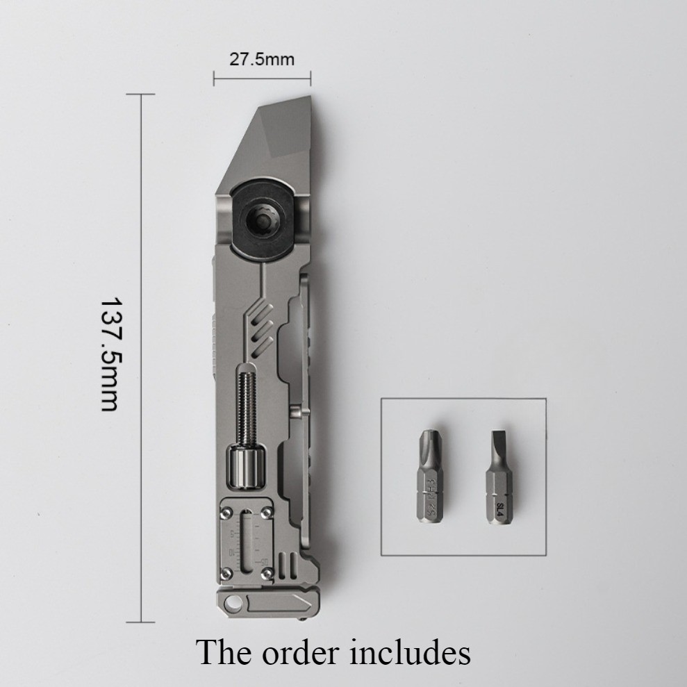 TC4 Titanium alloy EDC pry bar Measurement of broken window Ratchet Screwdriver