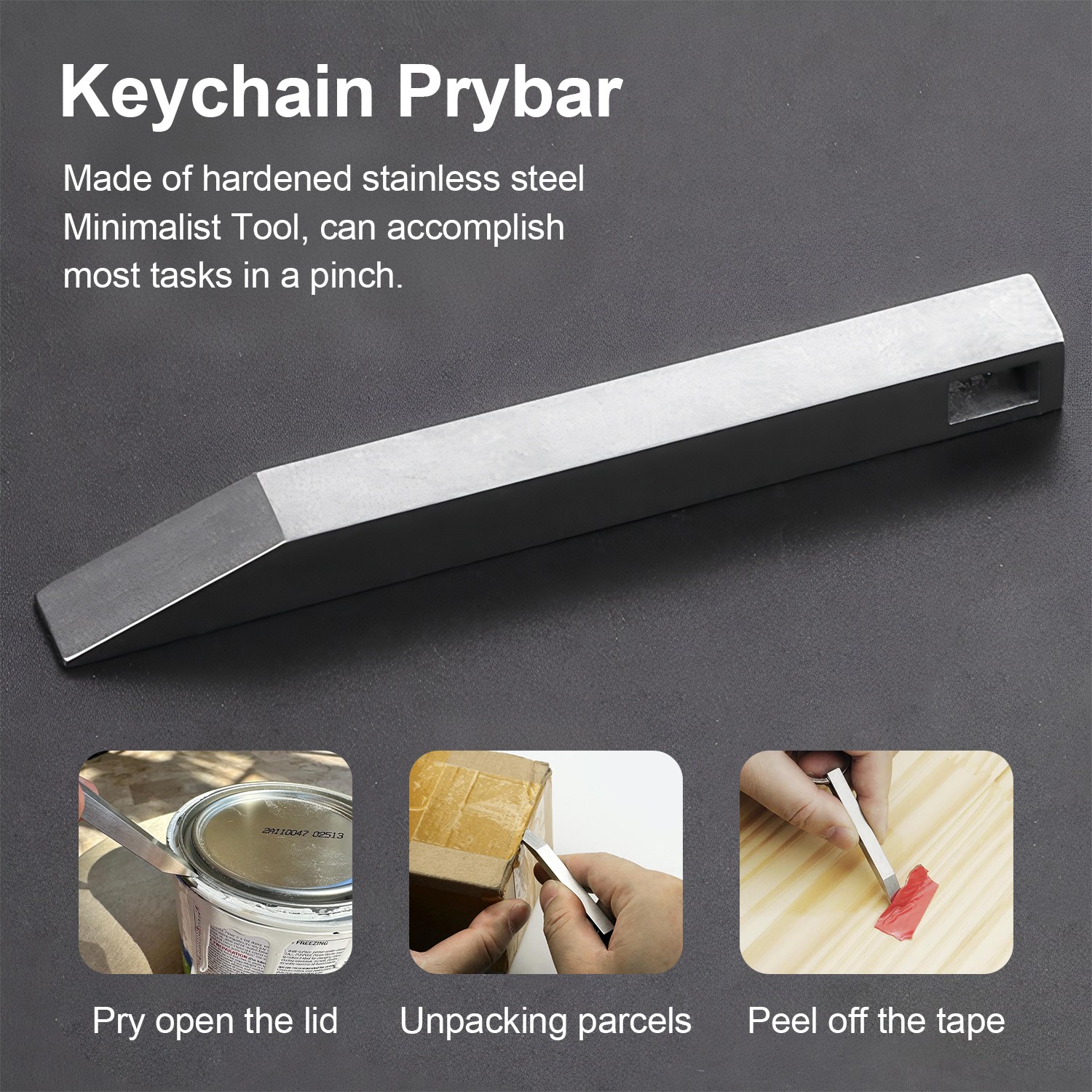 EDC Pry Bar – Mini Keychain Prybar for Every Day Carry, Small Prybar Multitool
