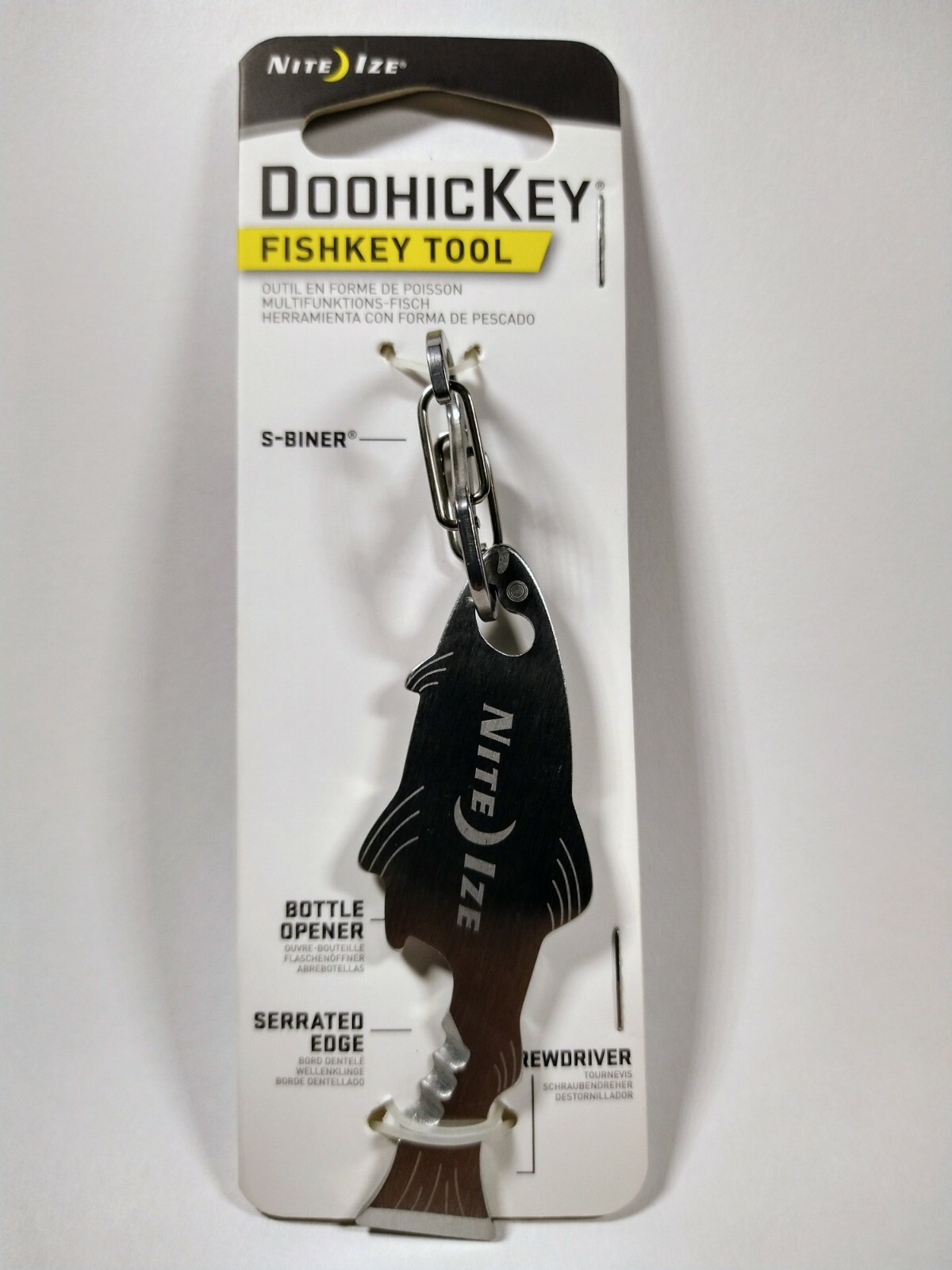 Nite Ize DooHicKey FishKey Multi-Tool Stainless Steel Key Chain KMTFKS-11-R6