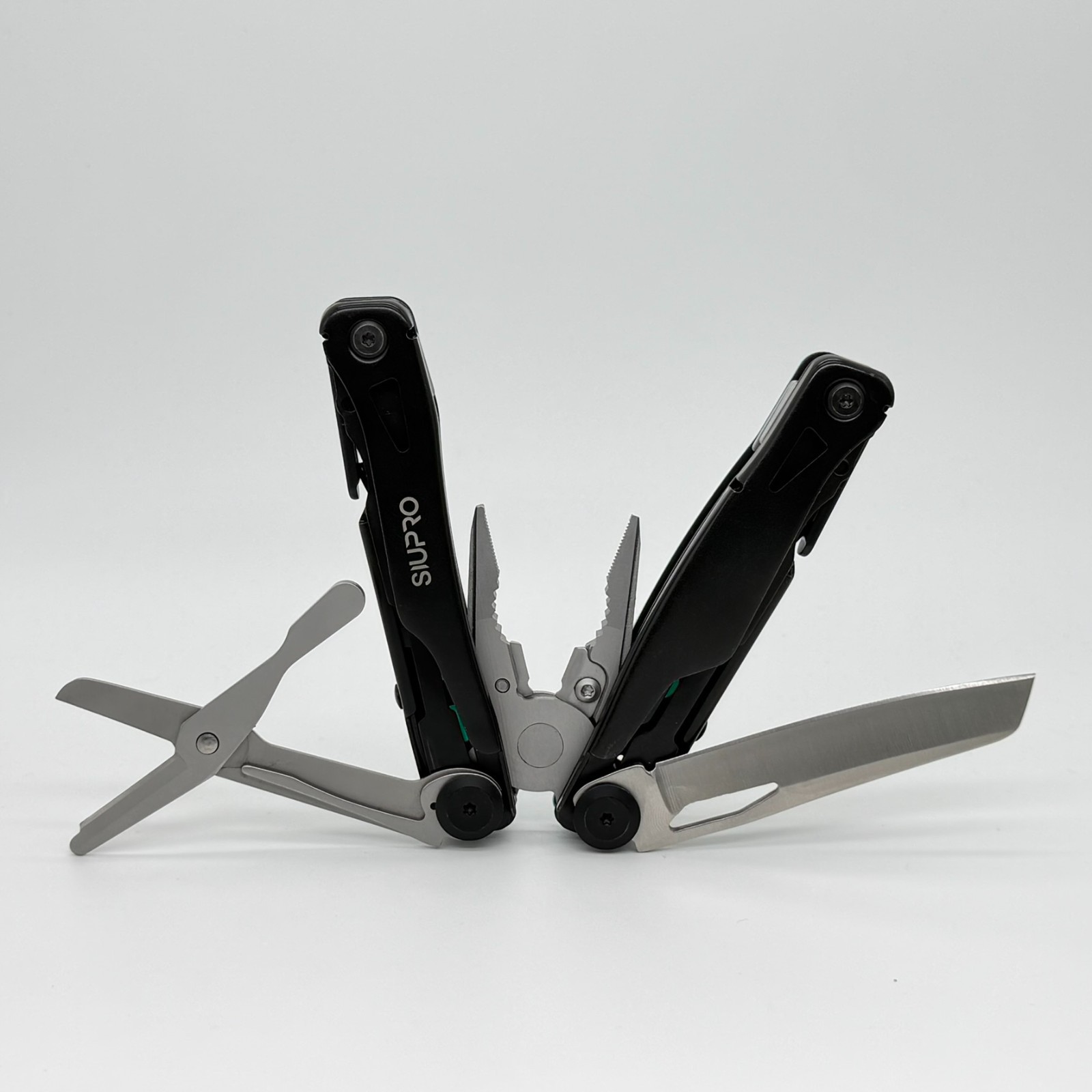 SIUPRO 18-in-1 Tactical Multi-Tool Black Stainless Steel Folding Pliers Sheath