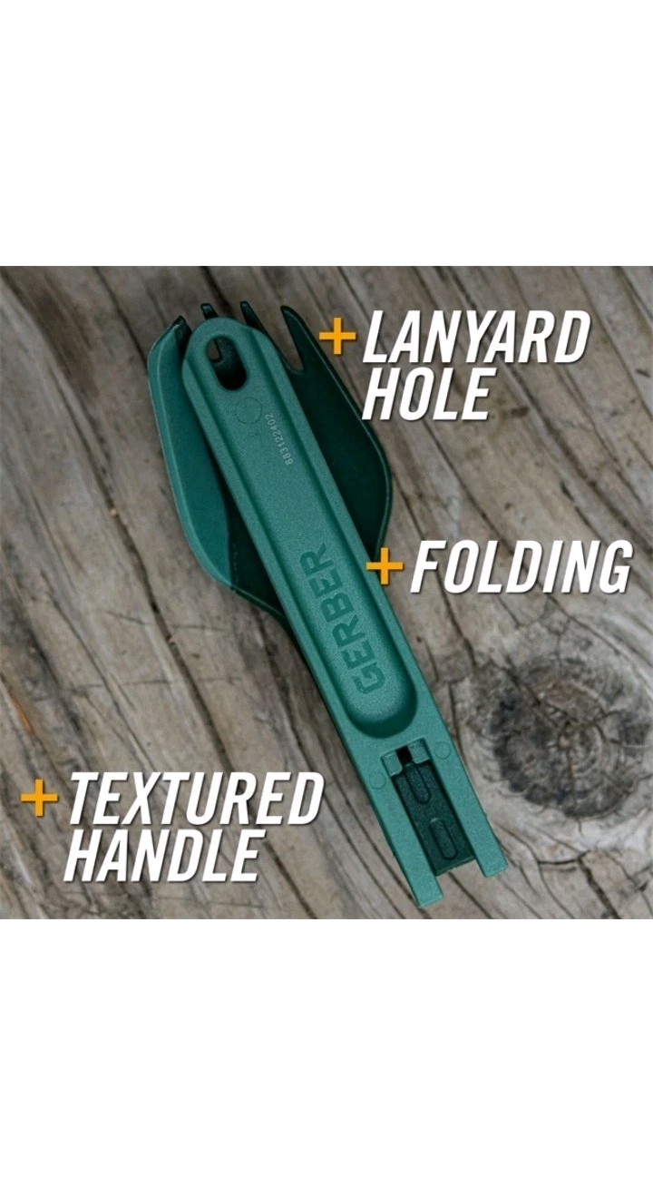 Gerber ComplEAT Folding Multi-Fork: 4.3 inch closed .. 7.4 inch open 0.58 OZ