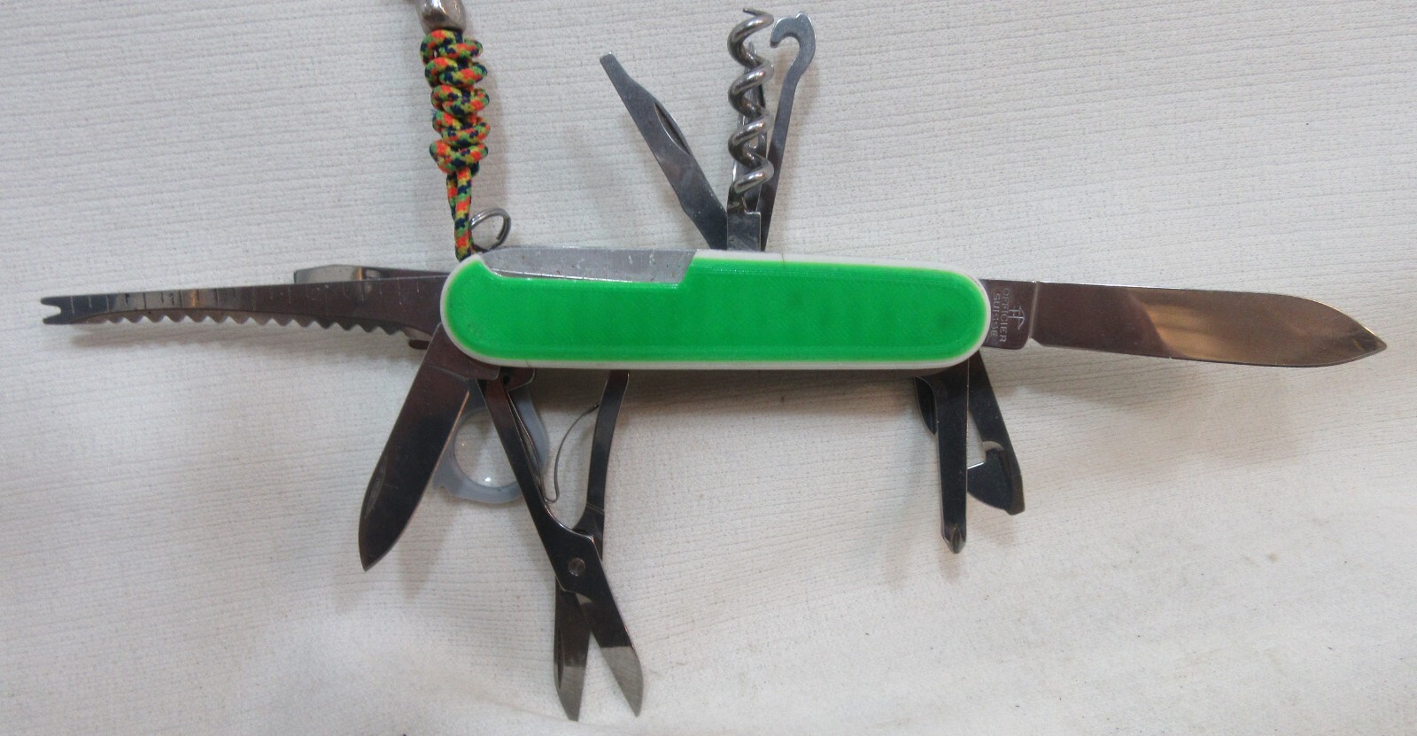 Victorinox Champion C? 91mm Swiss Army Knife Green W/Pinstripe Pre 1991?