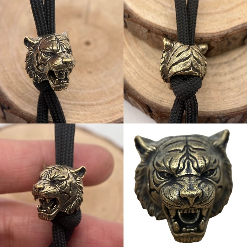 Light Weight Tigers Head Lanyard Beads Fashion Copper Parachute Cord Beads
