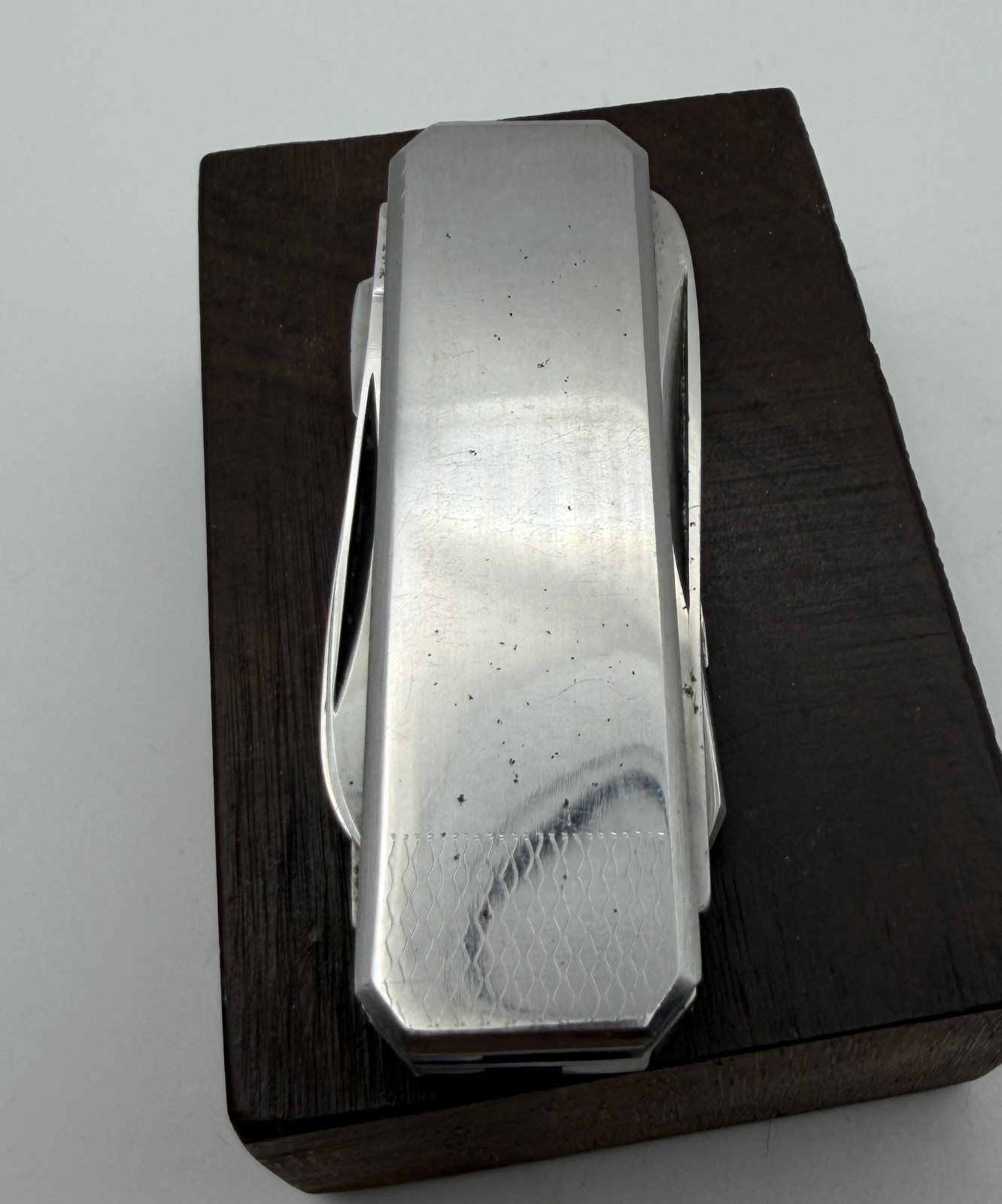 Vintage Japanese Stainless Steel Multi-Tool Grooming Kit Engine Turned Guilloche
