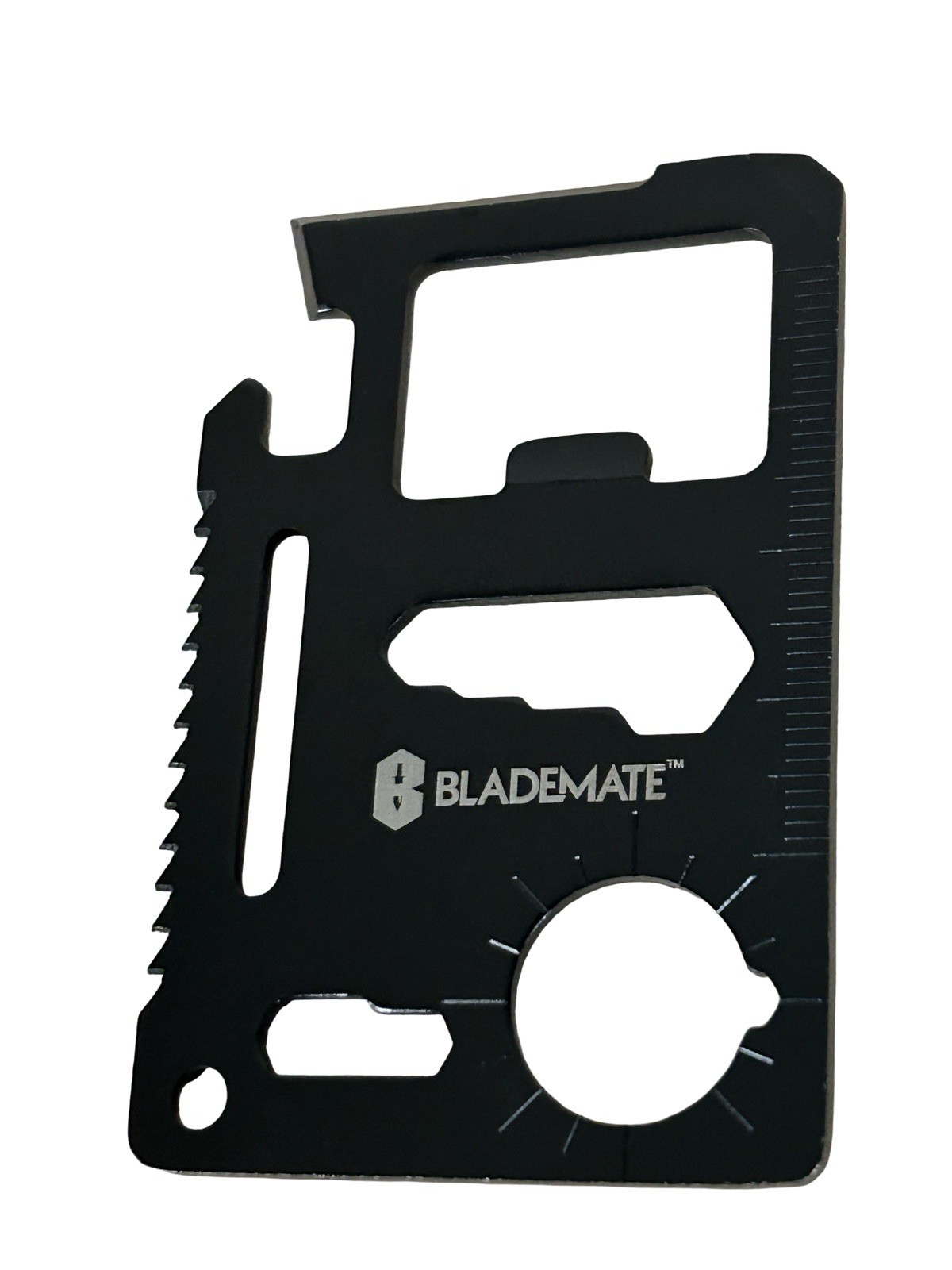 Blademate Stainless Steel Multi-Functional Tool with Black Leather Sleeve, 2″x3″