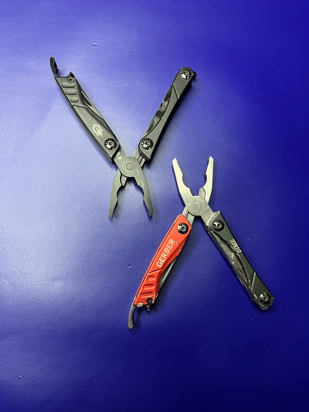 Lot of 2 Gerber Dime Multi-Tools Small Keychain Pliers Knife File Scissors