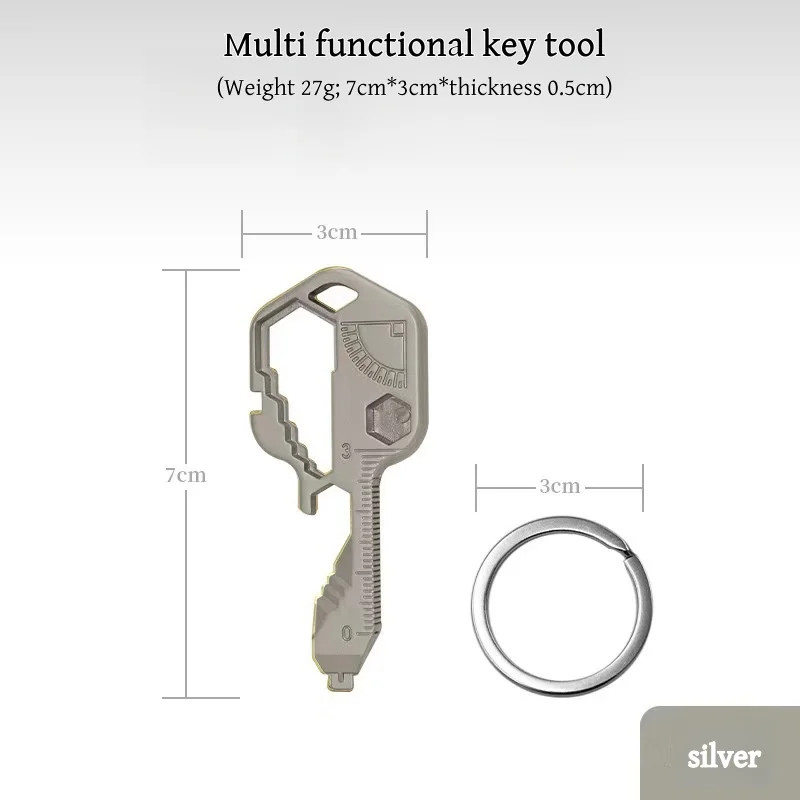 24 in 1 Multifunction Key Tool Combination Stainless Steel Pendant Mini Portable