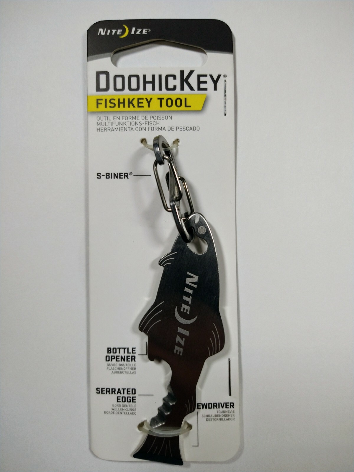 Nite Ize DooHicKey FishKey Multi-Tool Stainless Steel Key Chain KMTFKS-11-R6