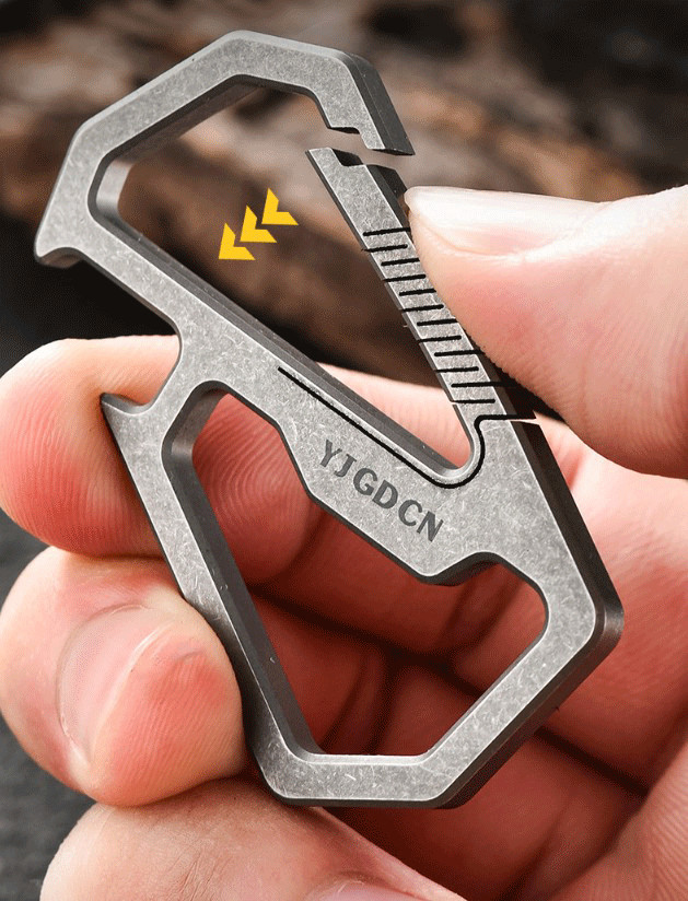 EDC Titanium Keychain Carabiner Car Key Holder Organizer with Bottle Opener Tool