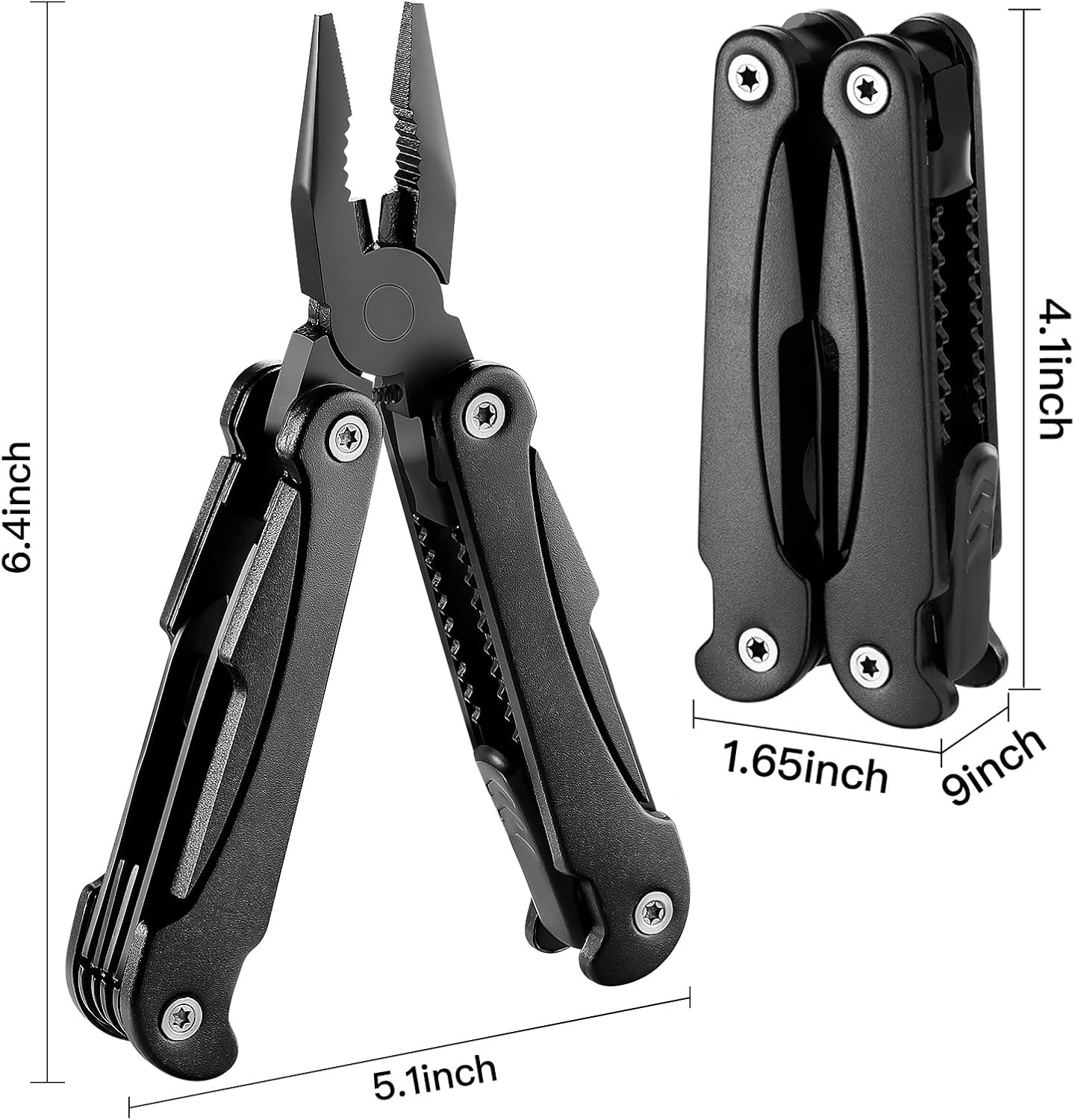 14 IN 1 Multitool Pliers with Pocket Clip, Portable Pocket Knife Camping Tool