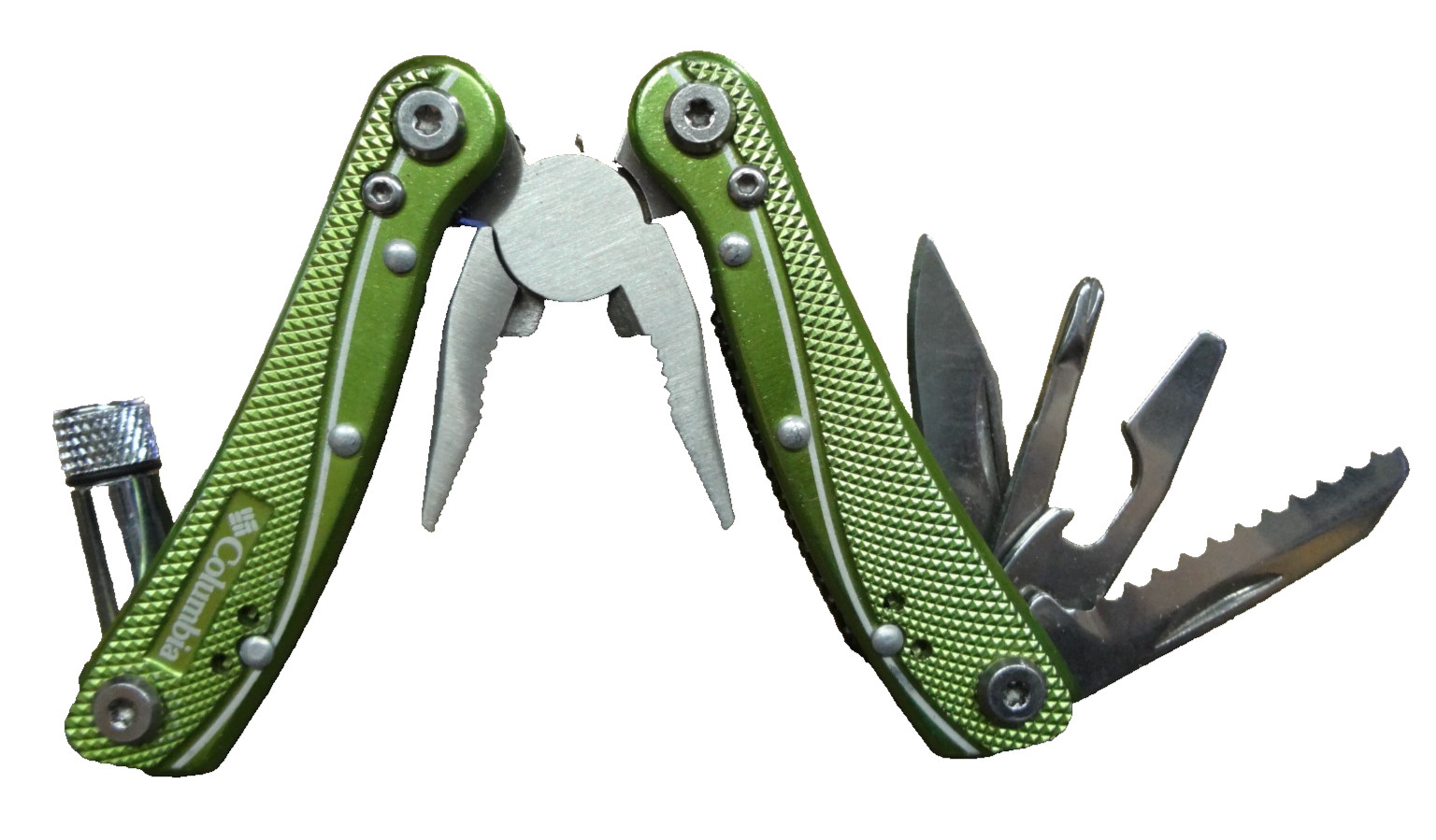 Columbia Pocket Knife Multi 8+ Function Tool Led Light Key 3″ Compact Mini Plier