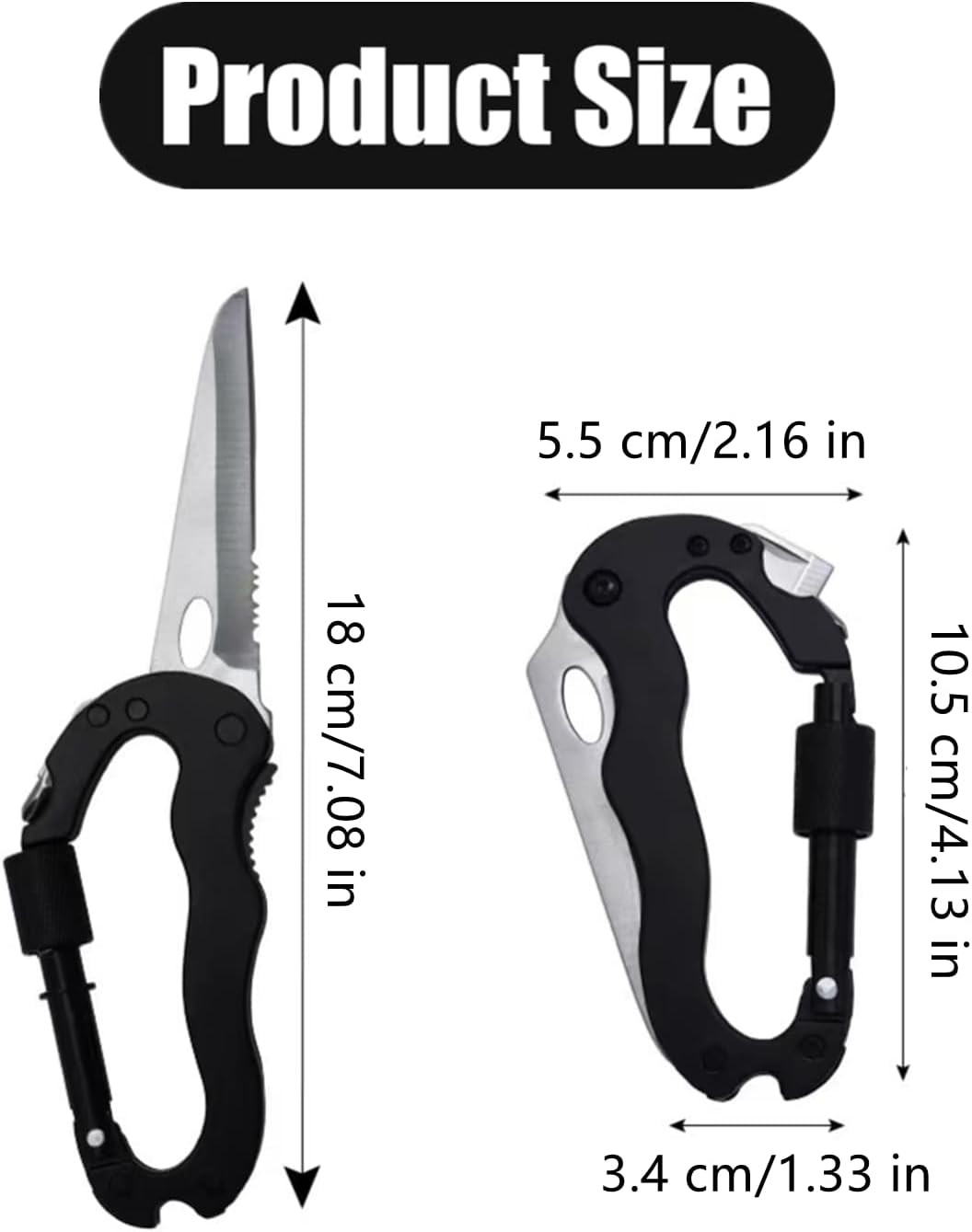 1 PCS Multitool Carabiner with Pocket Knife Professional Carabiner Multitool Key