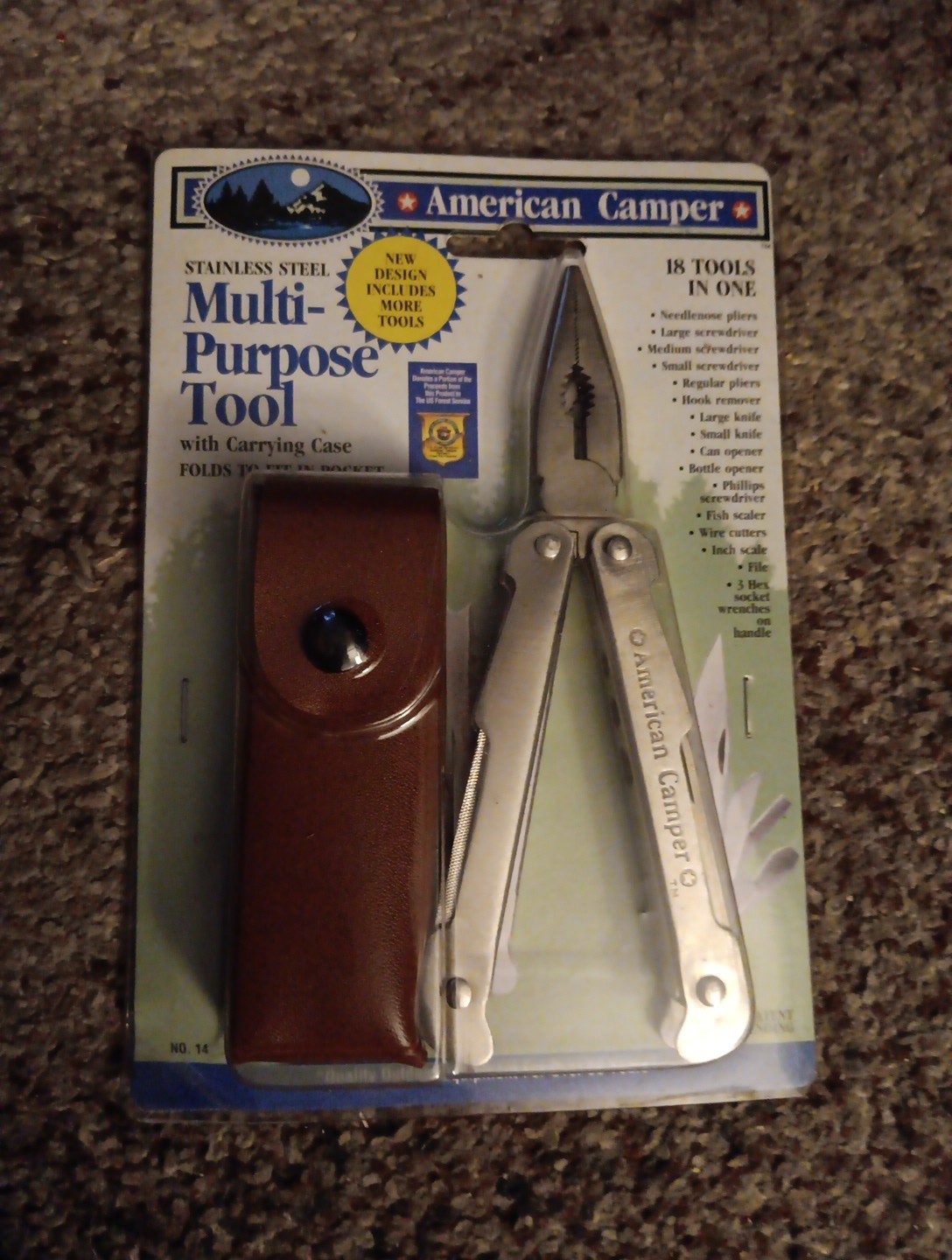 American Camper Stainless Steel No. 14 Multi-Purpose Tool with Carrying Case NOS