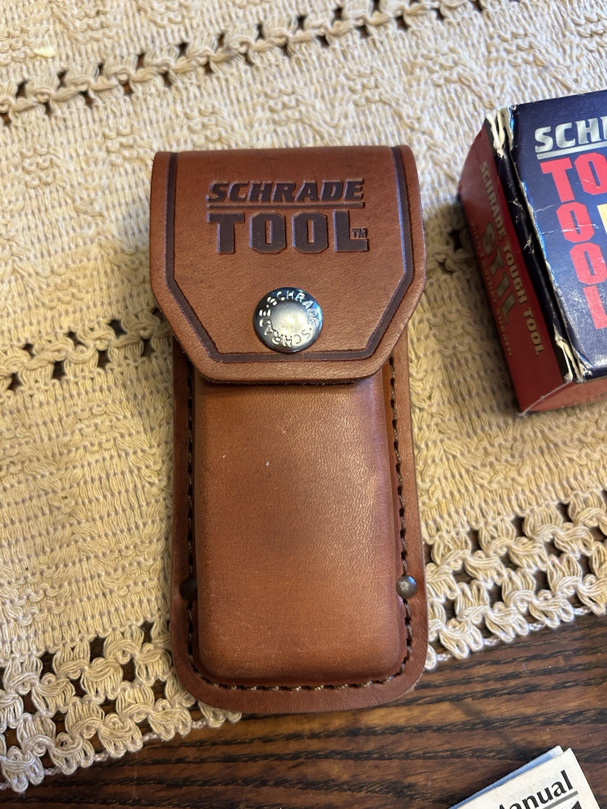Schrade Tough Tool ST1L W/leather Sheath Box Paperwork