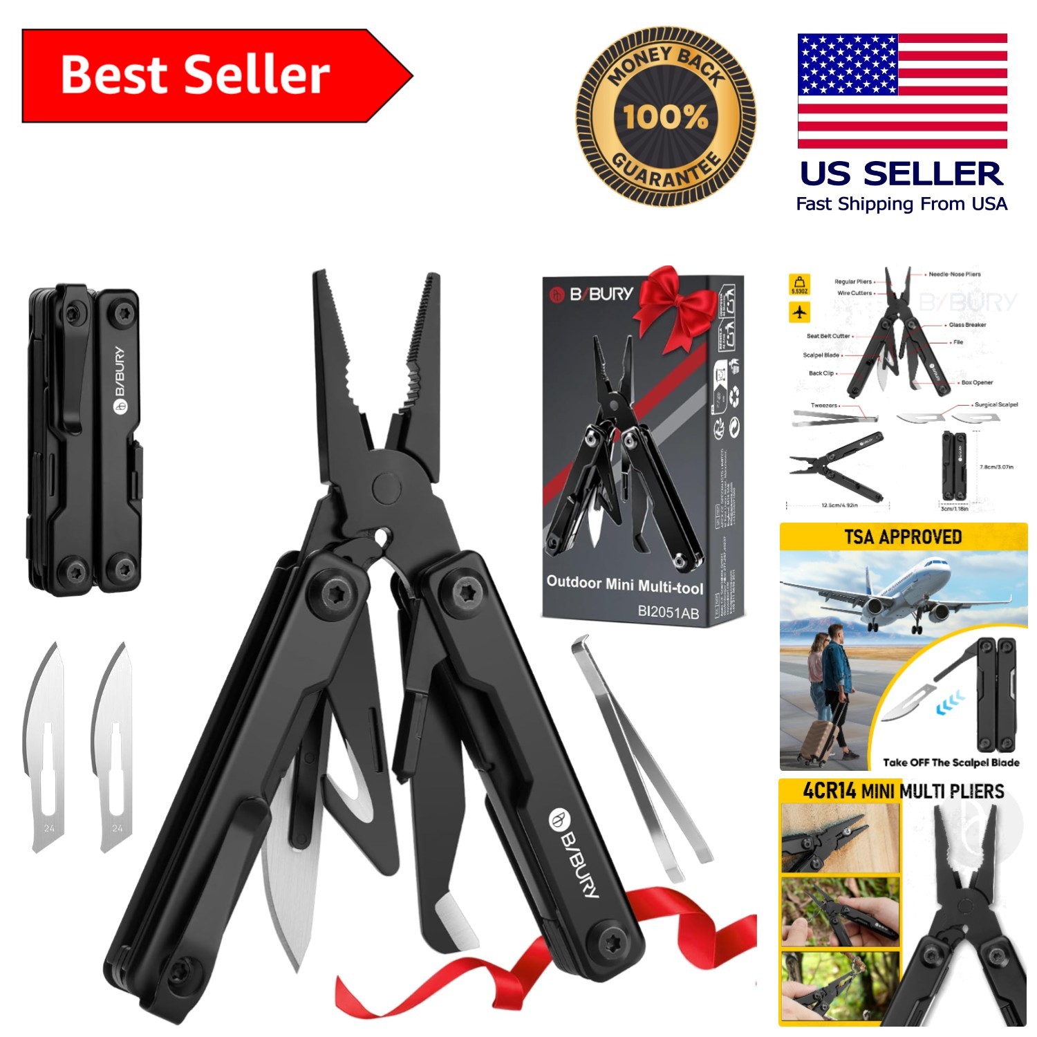 Stainless Steel Mini Multitool: Versatile Pocket Companion for Outdoor Lovers