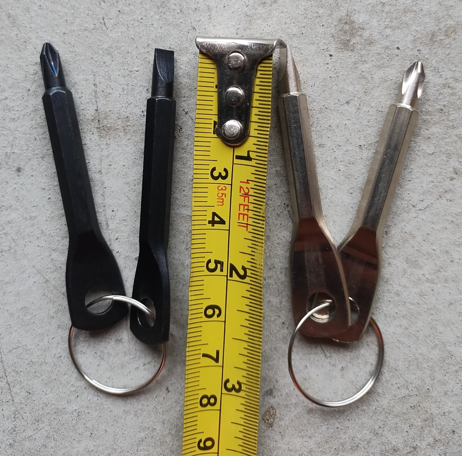 KEY SHAPED POCKET FLATHEAD & PHILLIPS SCREWDRIVER GADGETS MULTI TOOL 2 SETS LOT