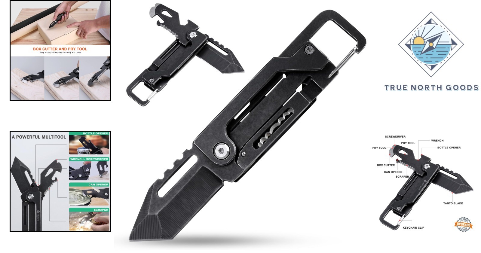 Compact Stainless Steel Keychain Knife with Carabiner Clip for Everyday Carry