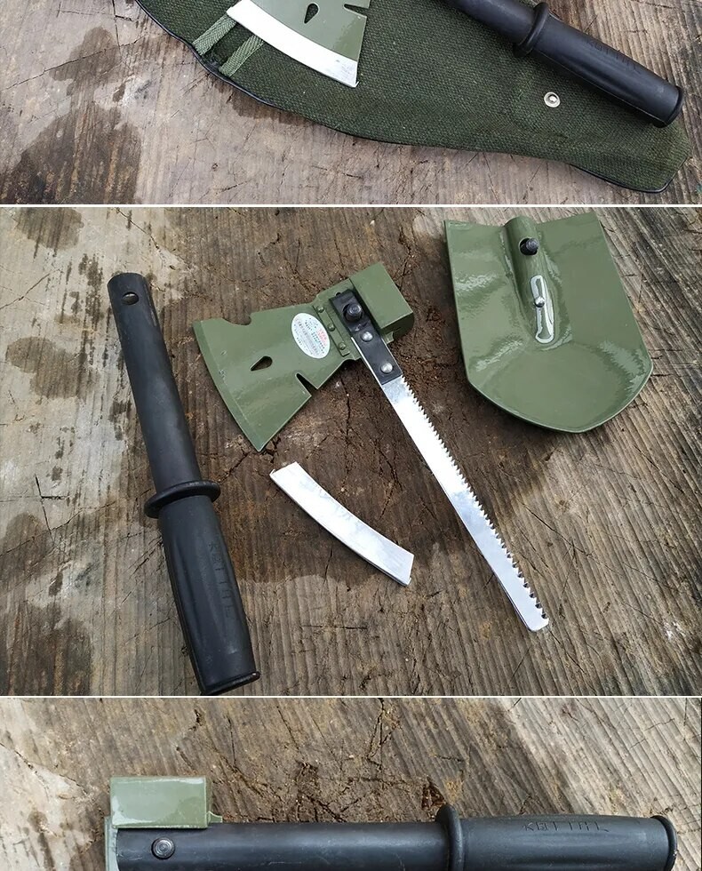 Emergency Bugout Survival Multi Tool Kit Army Shovel Military Axe Camping Saw