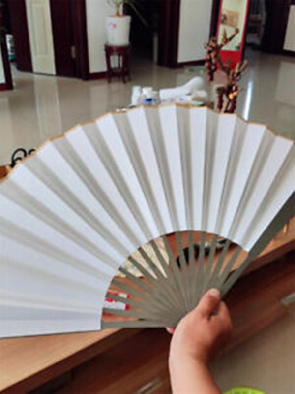 12” Titanium Alloy Folding Fan Martial Arts Portable Kung Fu Tai Ji