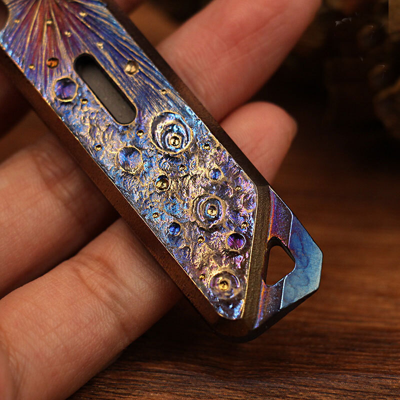 EDC Handmade TC4 Titanium Keychain Pry Bar Pendant Crowbar Opener Outdoor Multi