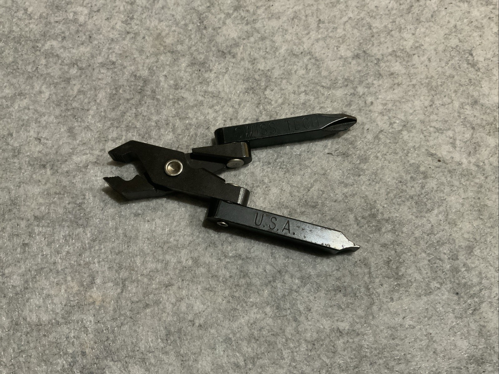 Vintage Swiss-Tech USA Black Micro Tool Phillips Flathead Pliers