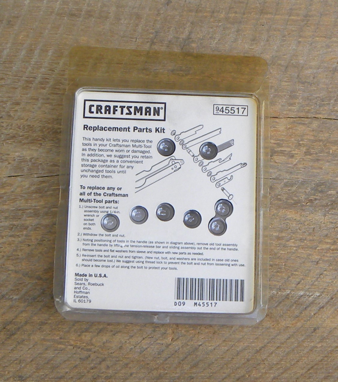 Sears Craftsman Multi Tool Replacement Parts Kit 9-45517, USA, NOS