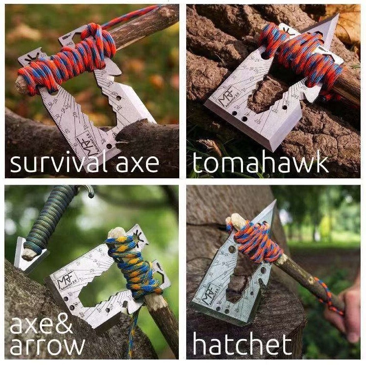 One Tool Pro Stainless Credit Card Tool 30+ Tools Pocket Survival Axe, Arrowhead