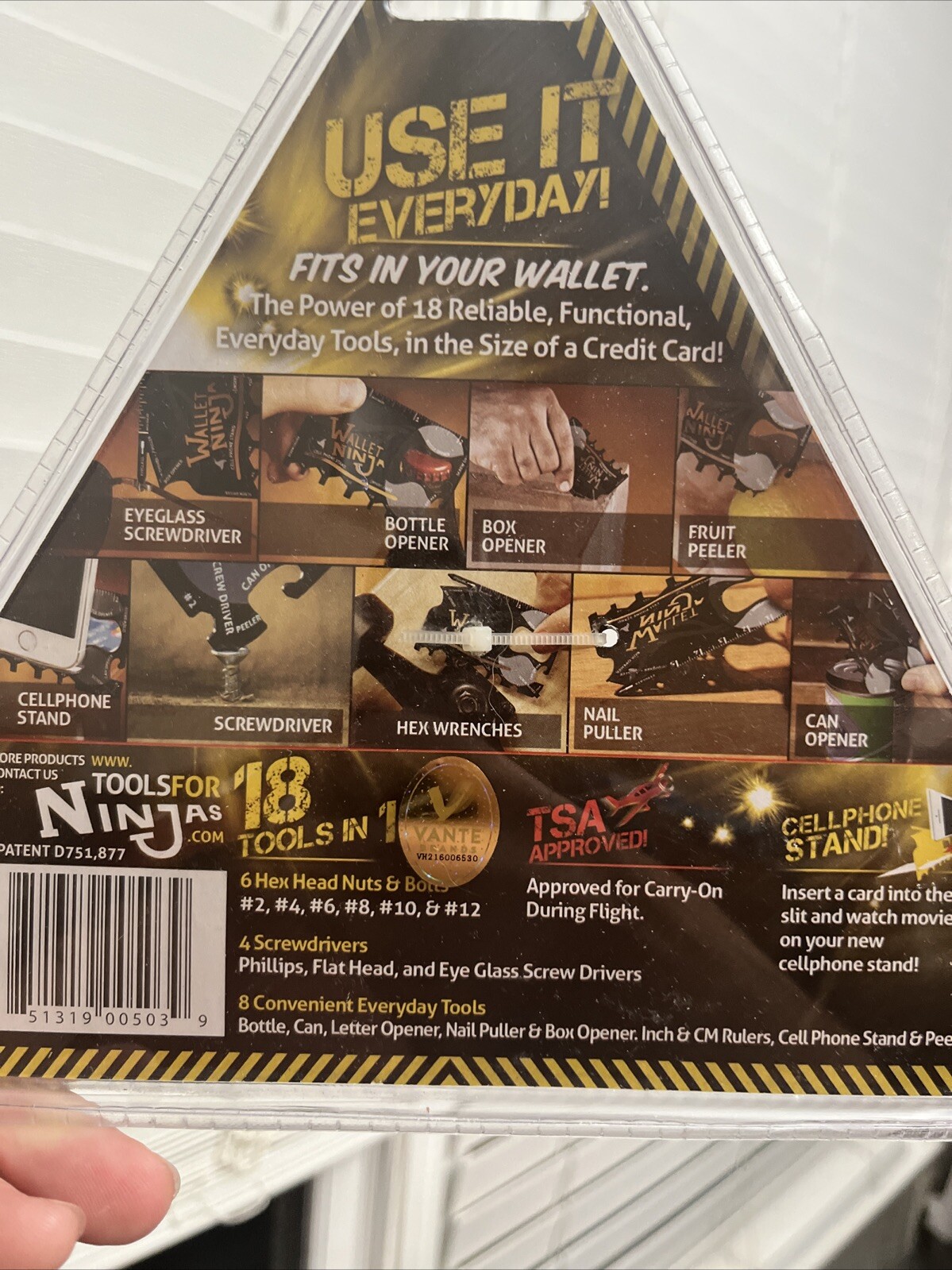 WALLET NINJA 18 Tools in 1 Flat Multi Tool, AS SEEN ON TV Fits in Wallet NWT