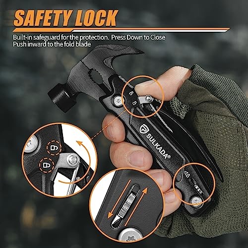 Gifts for men,Multitool Hammer 15 in 1 Camping Accessories Survival