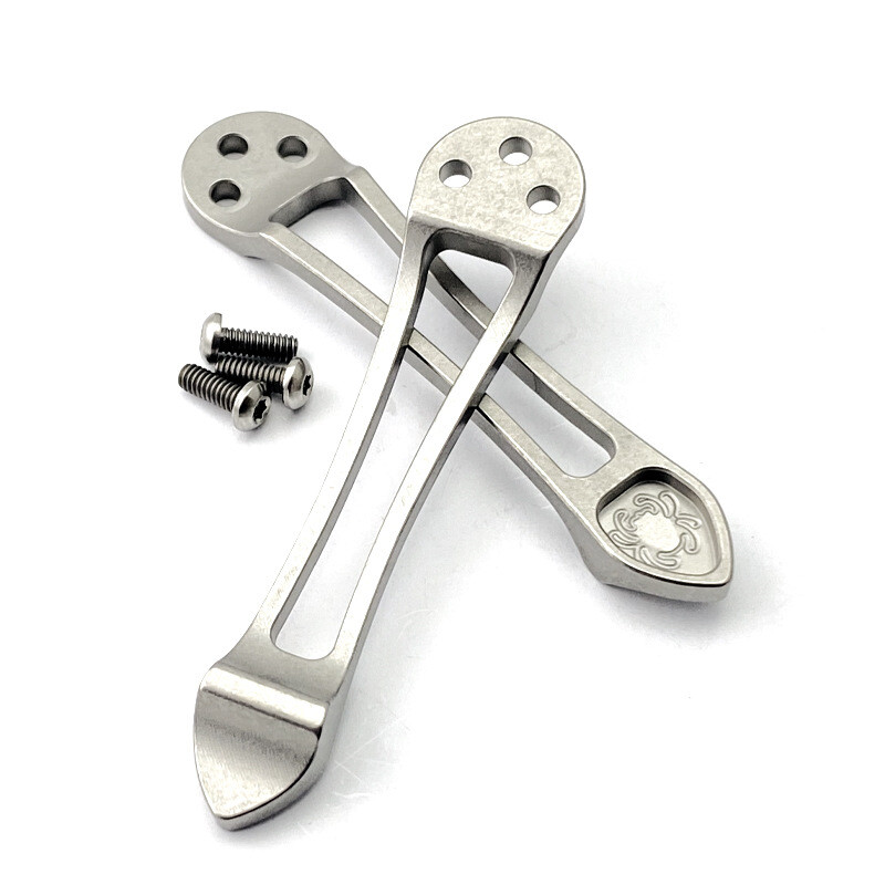 Titanium Pocket Knife CNC Back Clip For Spyderco C81 Paramilitary 2 Para 3 C223