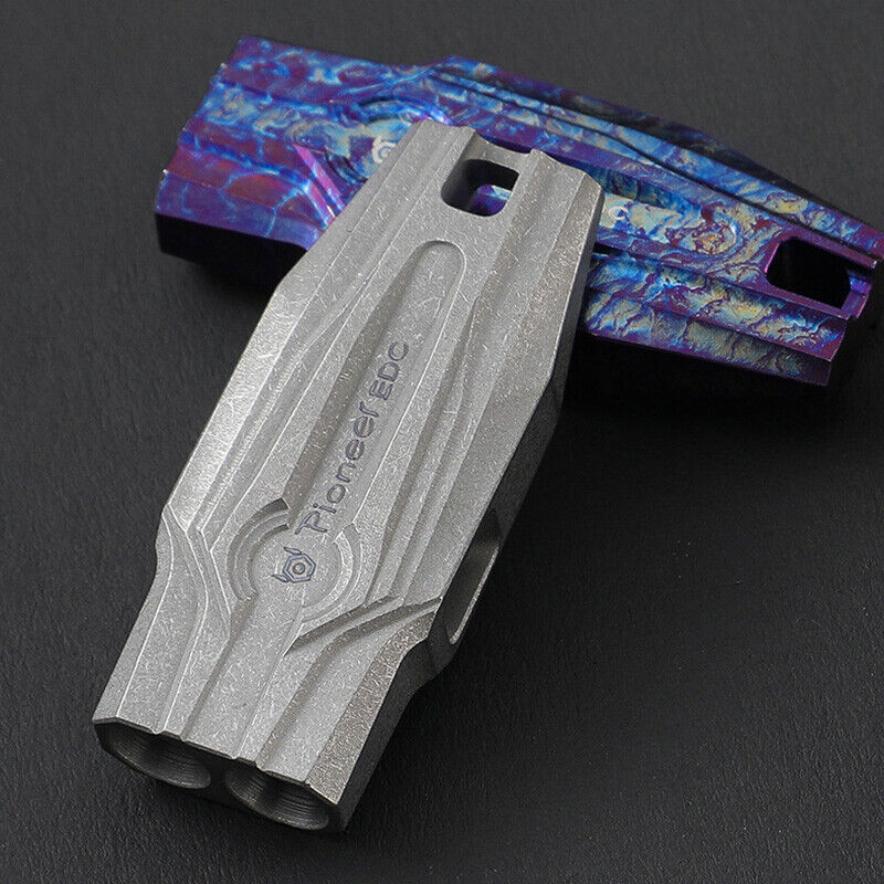 Titanium Alloy Double Tube Whistle 120DB Outdoor Survival EDC SOS High Frequency