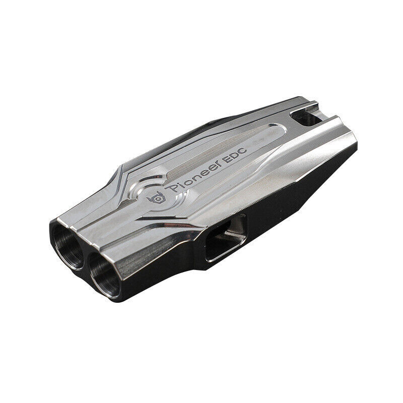 Titanium Alloy Double Tube Whistle 120DB Outdoor Survival EDC SOS High Frequency