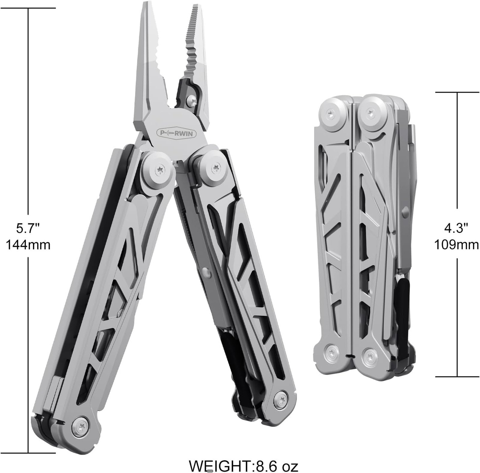 Multitool 17-in-1 Stainless Steel Multi Tool Pliers with Self-Locking Camping