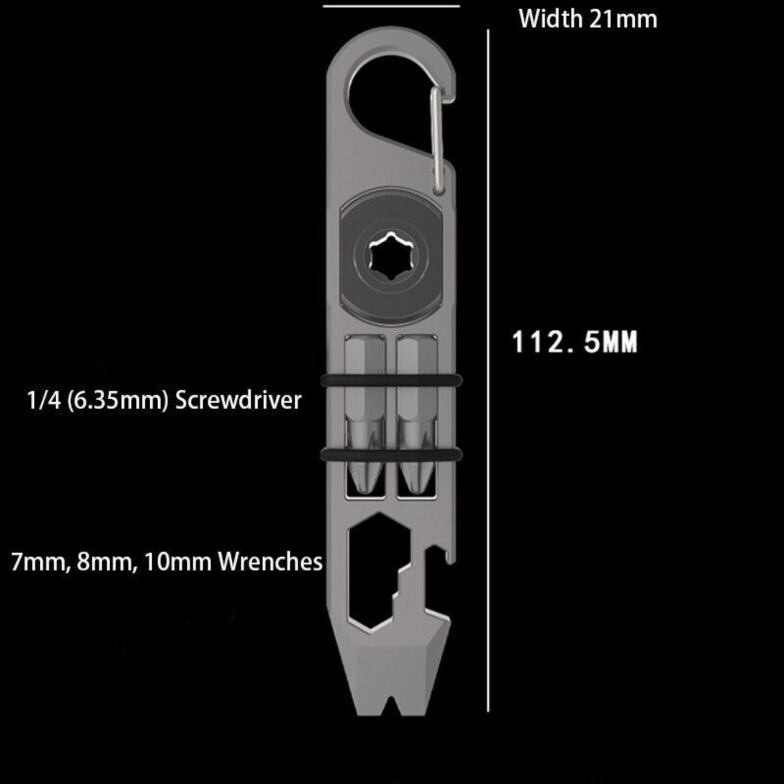 Titanium Alloy Ti Multi Pocket Pry Bar Crowbar EDC Tools Opener Screwdriver