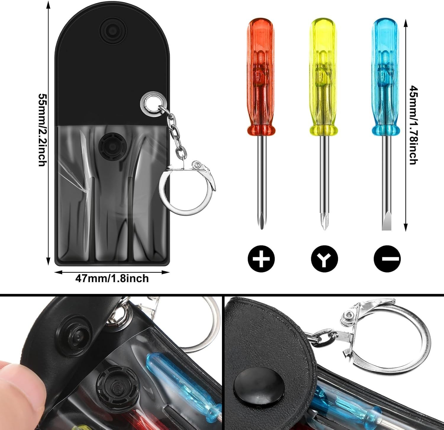 Durable Mini Tool Keychain Bulk: 120 Pcs Screwdriver & Tape Measure