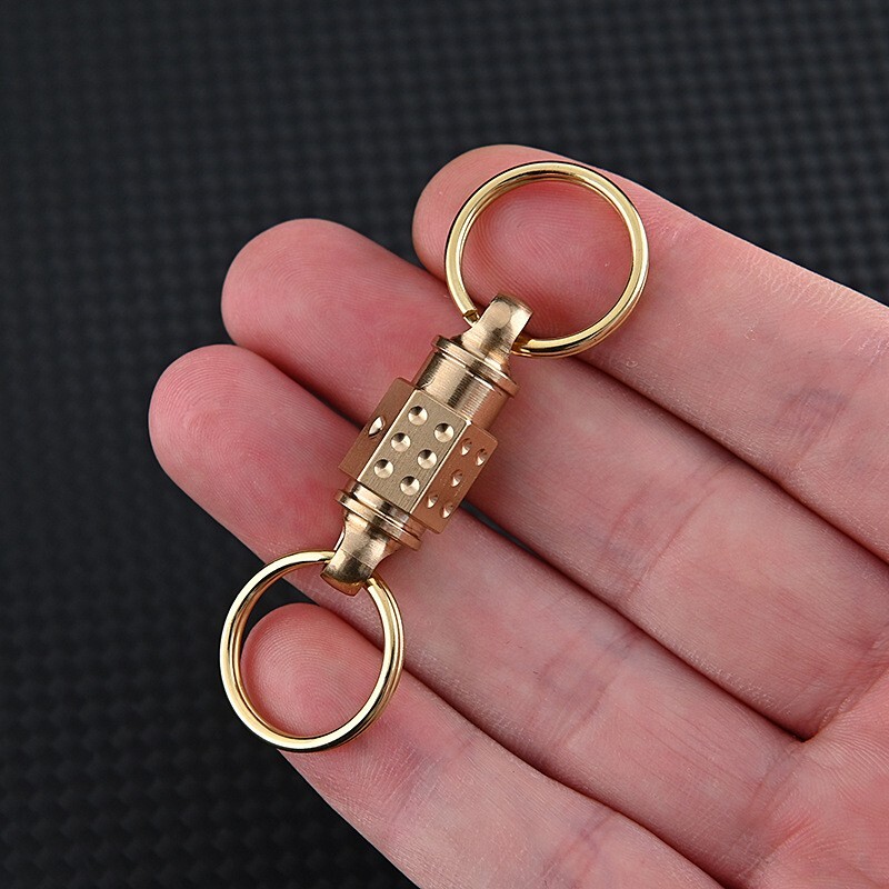 2pcs Solid Brass Quick Release Keychain Portable Car Backpack Key Chain EDC Tool