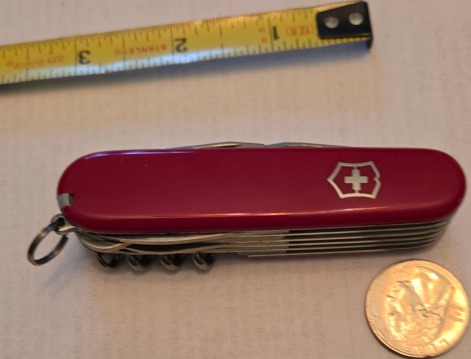 Victorinox Red Multi-Tool Knife Stainless Steel 7 Tools w/ Corkscrew