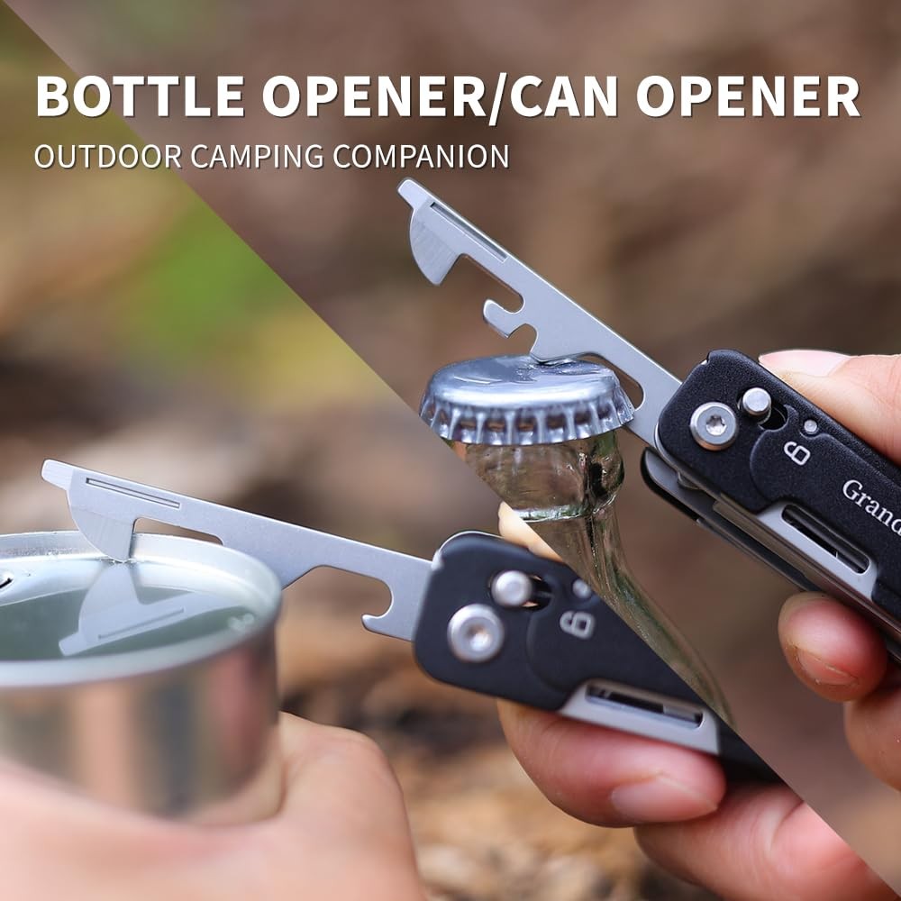 Multi-Function Folding Knife, 9-in-1 Stainless Steel Multi-Tool with Scissors…