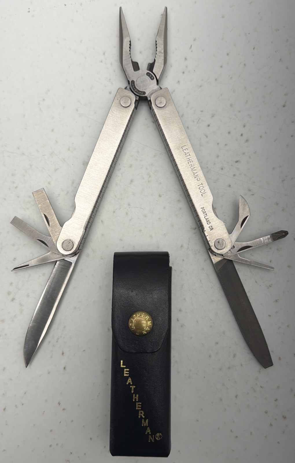 Vintage LEATHERMAN MULTI TOOL With Leather Sheath Holder Portland Oregon USA