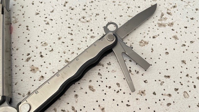 Leatherman KICK Stainless Steel Silver &Grey Multi Tool Pliers,Knife,Opener Bott