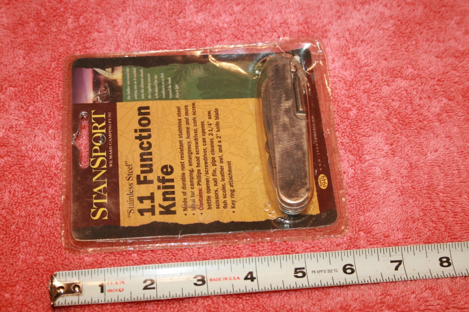 NOS Stansport 11 Function Pocket Knife Stainless Steel